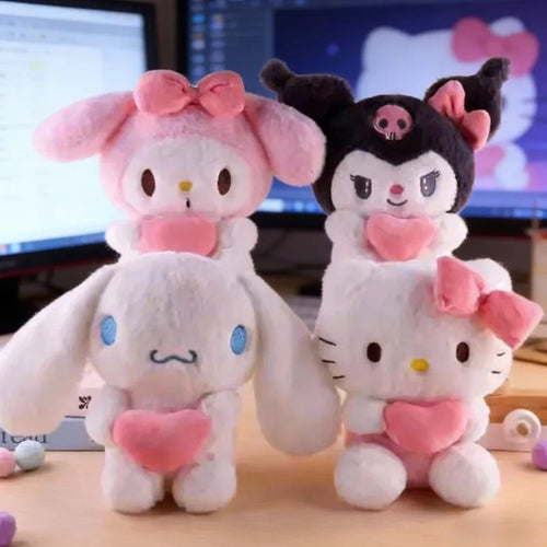 Peluche Hello Kitty Premium con Corazón Rosa (22cm)